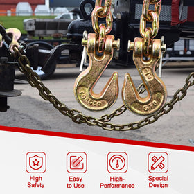 BIGREAT chain beside a hand for scale showing manageable size and robust construction