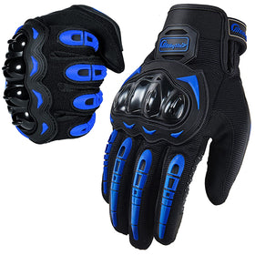 BIHAIZG front view of blue gloves showing design and fit benefit