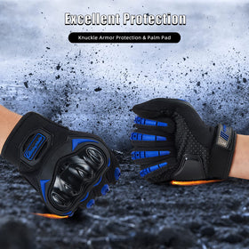 BIHAIZG gloves gripping motorcycle handlebar demonstrating secure control