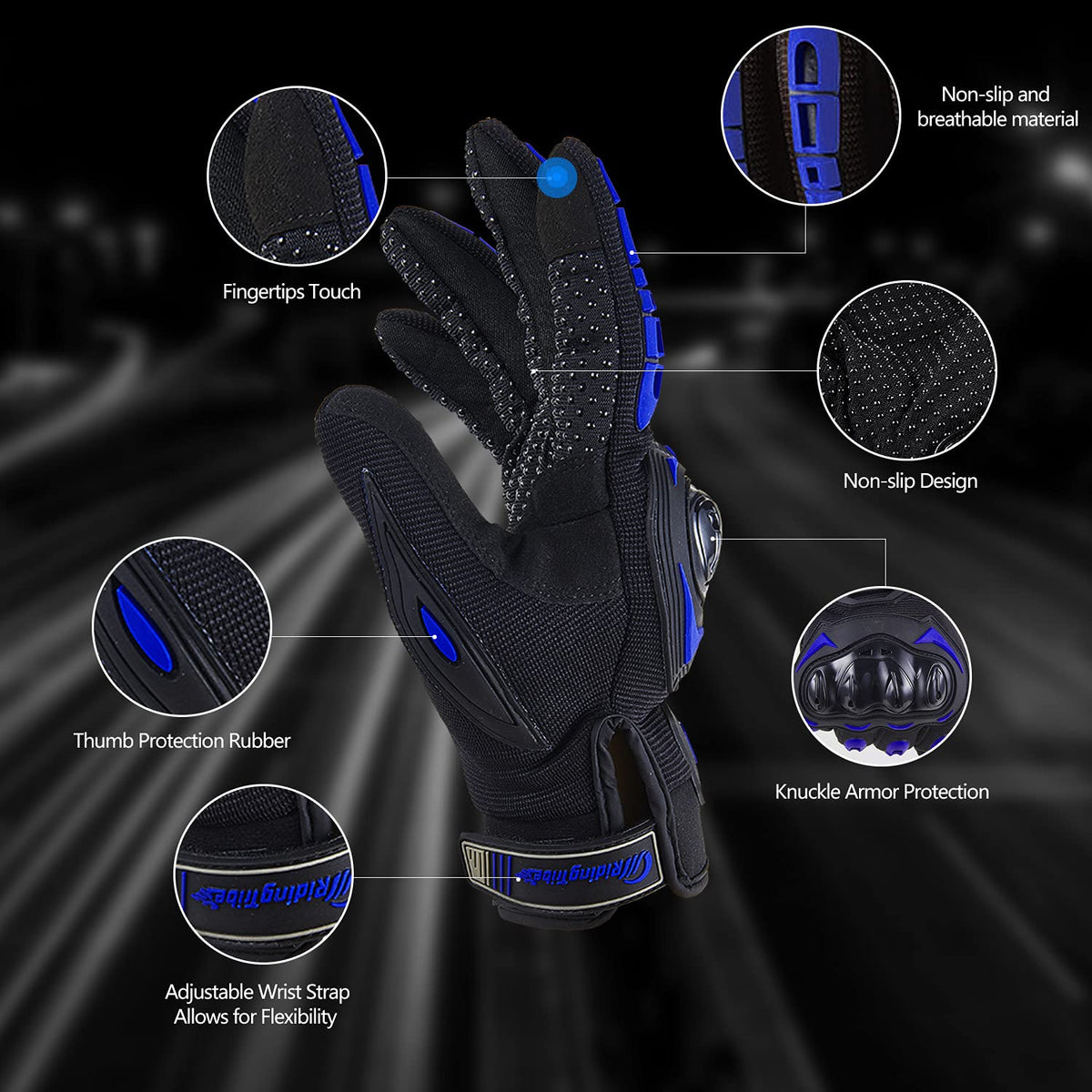 BIHAIZG close-up of padded palm and thumb for impact protection