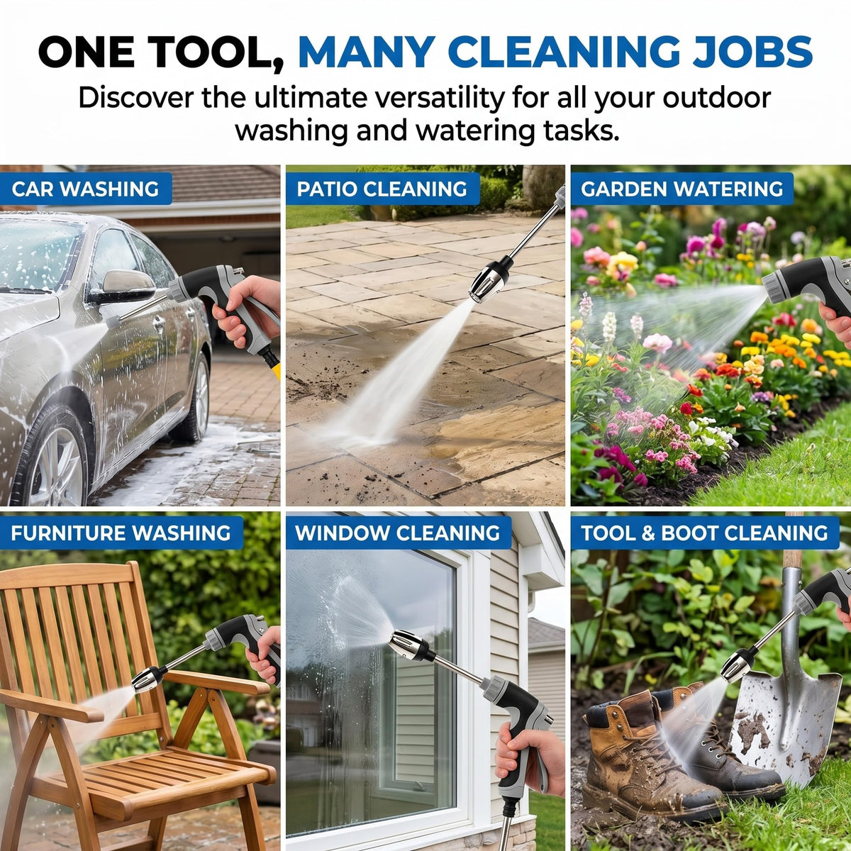 Biiutay spray gun in use washing a car for powerful dirt removal
