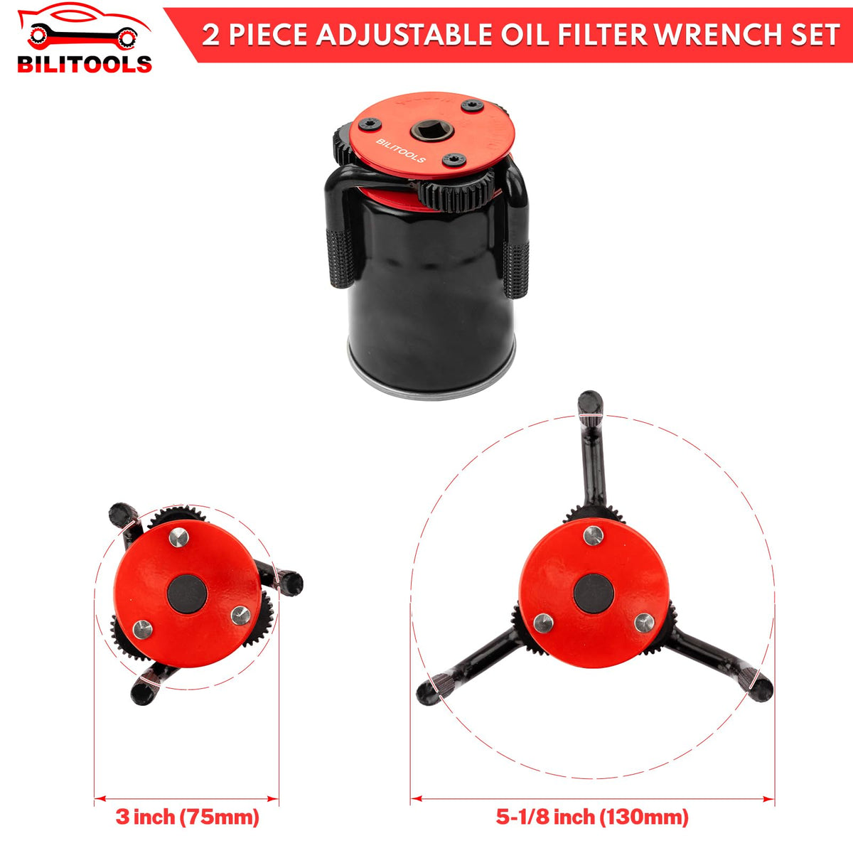 BILITOOLS detachable 1/2 to 3/8 adapter detail for tight-space leverage