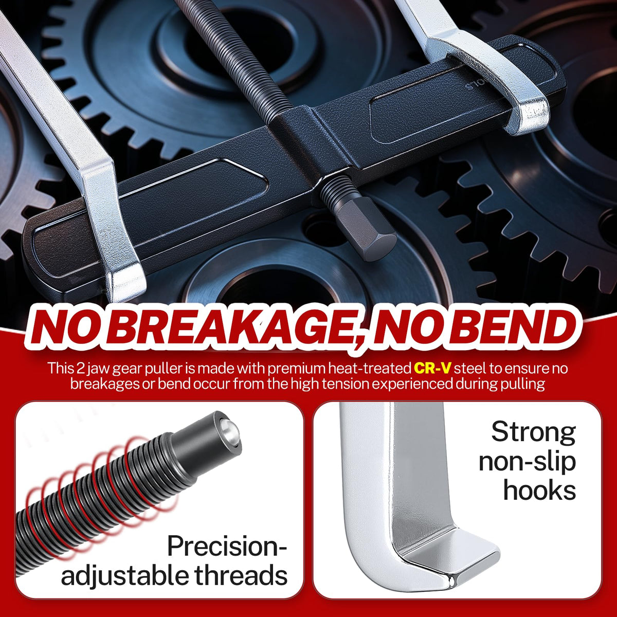 BILITOOLS central screw threading detail delivering stable, controlled extraction force