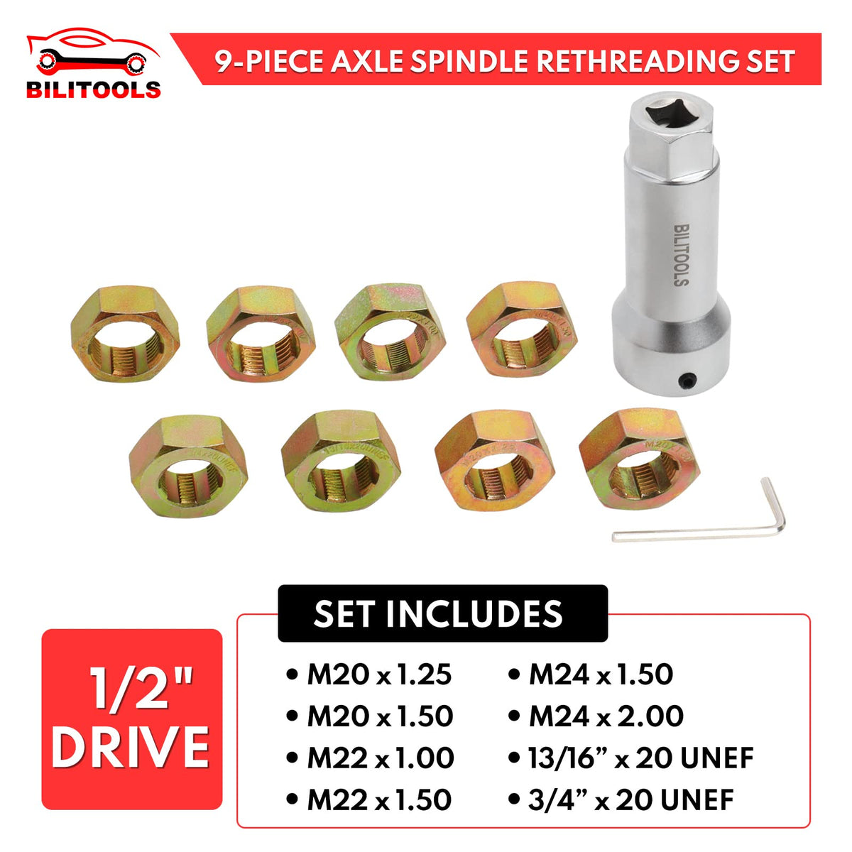 BILITOOLS organized chasers in compact case for easy transport