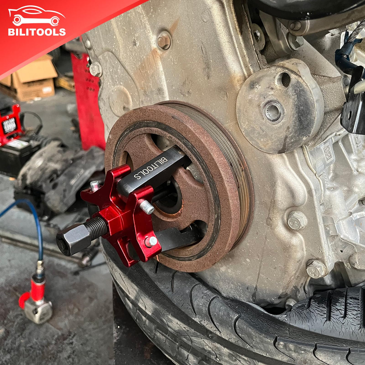 BILITOOLS close-up of hardened forcing screw showing reliable controlled force