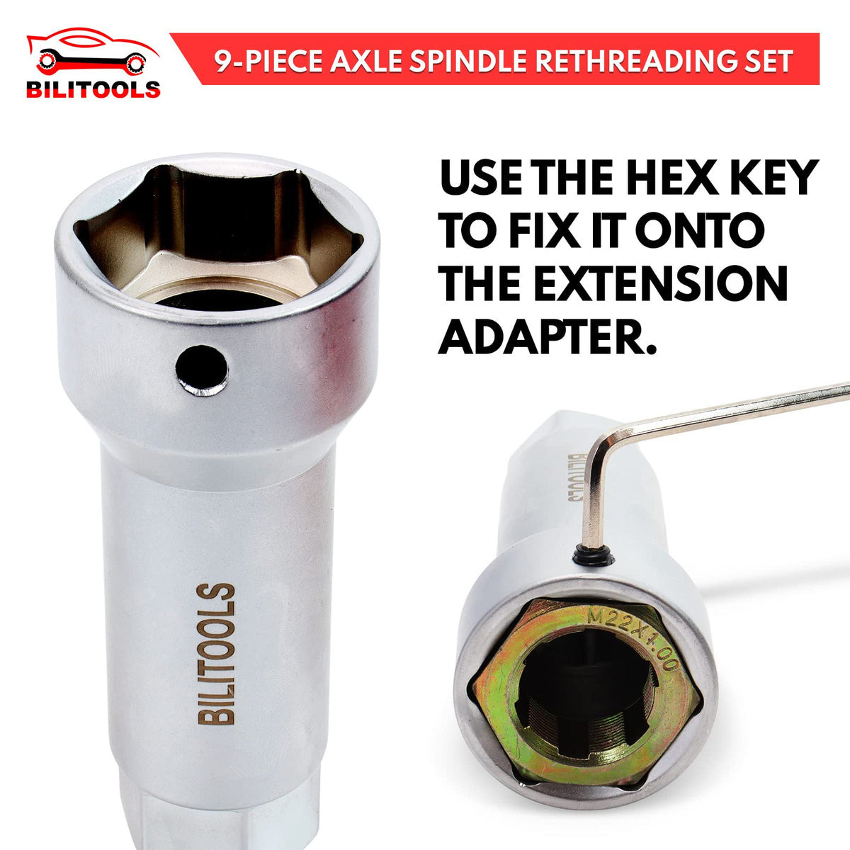 BILITOOLS extension bar and non-slip handle detail for better leverage