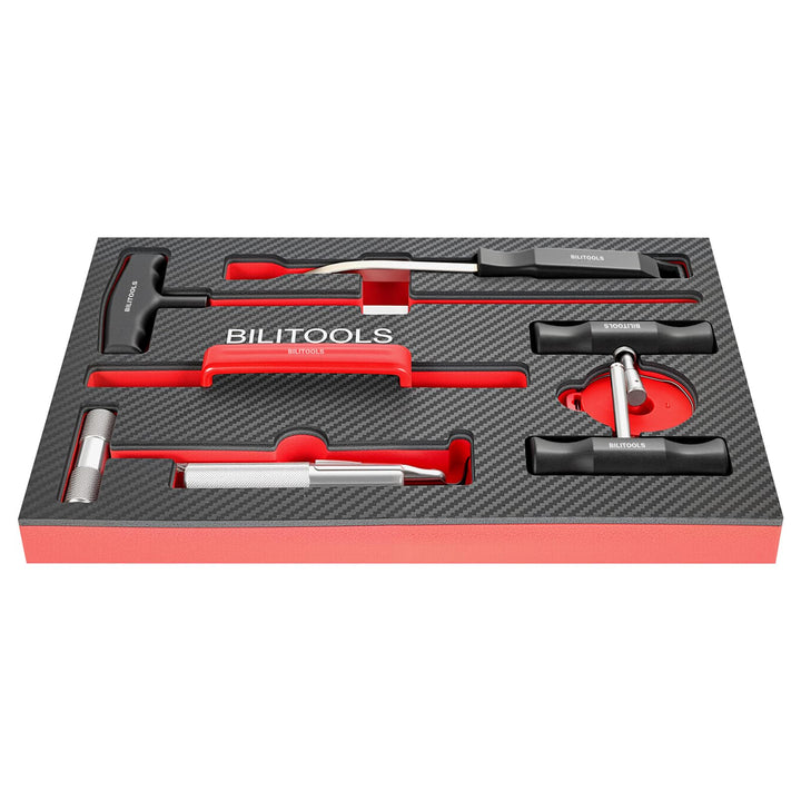 BILITOOLS front view of full 7pcs kit showing organized tools for quick access