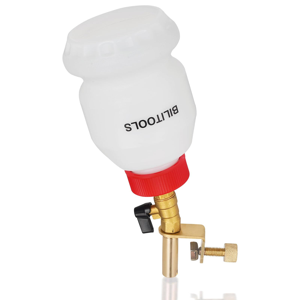 BILITOOLS front view bottle with cap showing clear reservoir and tidy fill for easy monitoring