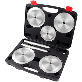 BILITOOLS front view of full five-piece seal installer kit showing drivers and handle, durable and organized