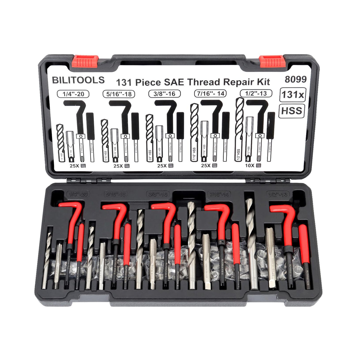 BILITOOLS kit case front view showing organized tools and inserts for easy transport