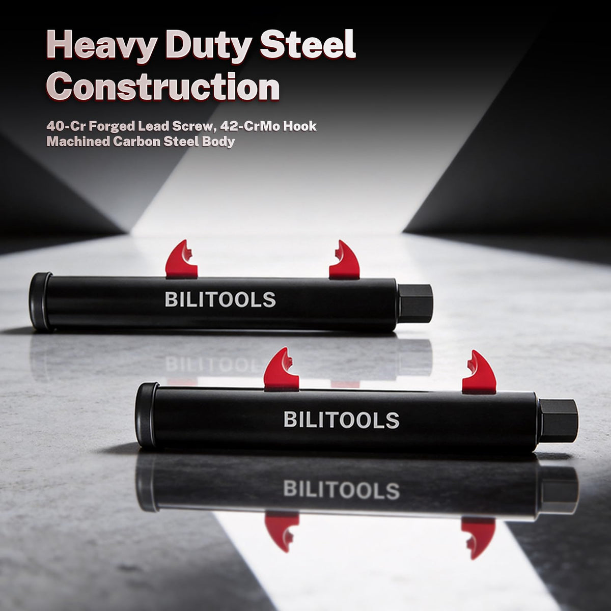 BILITOOLS compressors installed on a motorcycle shock enabling safer spring removal benefit