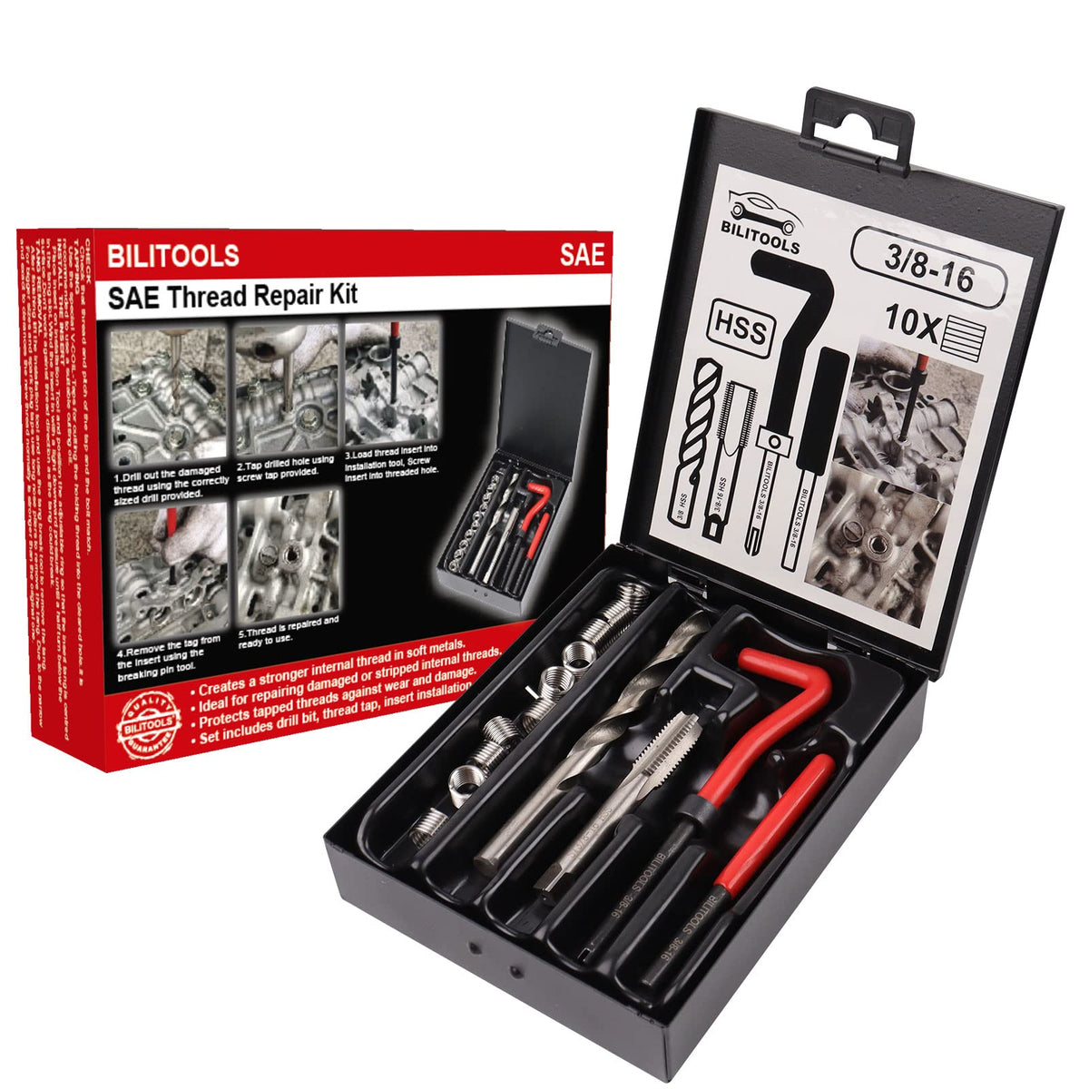 BILITOOLS iron case open with organized tools for quick transport