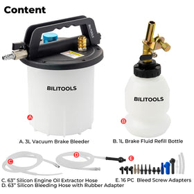 BILITOOLS long silicone hose in use reaching wheel bleeder for easier access