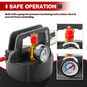 BILITOOLS pressure gauge detail for safe vacuum and pressure monitoring