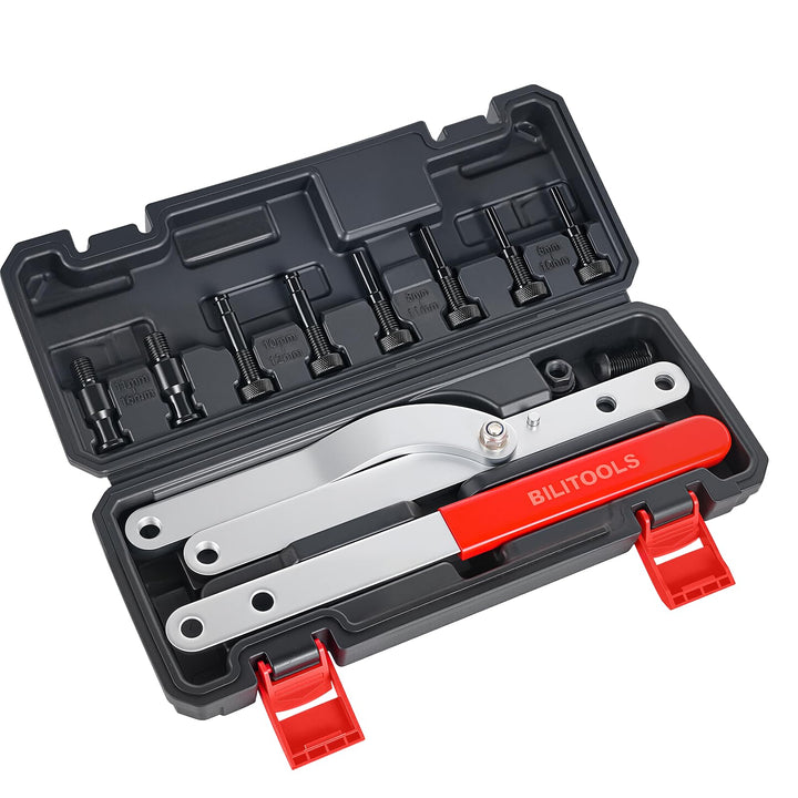 BILITOOLS front packaging showing complete pulley holder kit and benefits