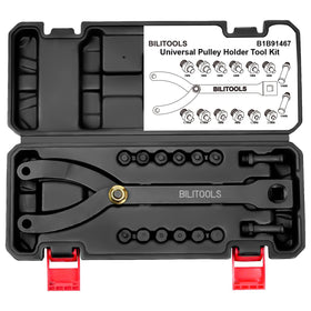 BILITOOLS front packaging showing full pulley holder kit and compact case benefit