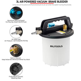 BILITOOLS refill bottle beside master cylinder helping keep system topped up