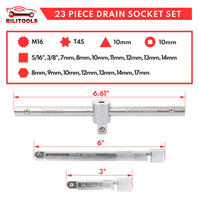 BILITOOLS sliding T-bar with 3" and 6" extensions, delivers added leverage and extended reach