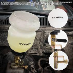 BILITOOLS tank closeup showing PE material that resists brake fluid corrosion