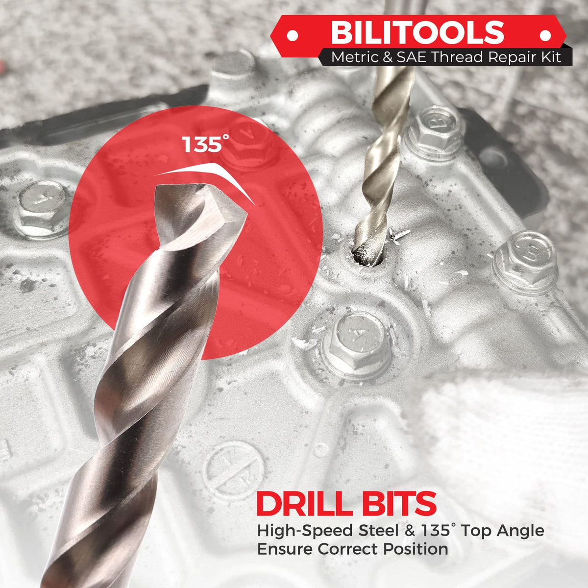 BILITOOLS taps and break pin tools arranged to show tools needed for clean installation