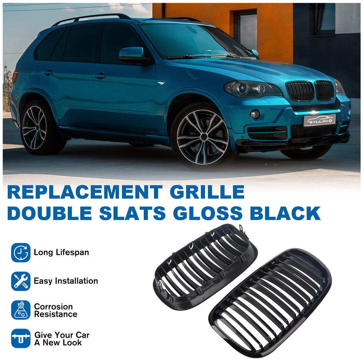 BILLDIO closeup double slats detail highlights sporty appearance benefit