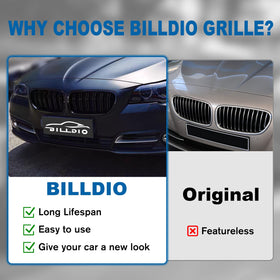 BILLDIO grille held in hand to show size and lightweight durable ABS material
