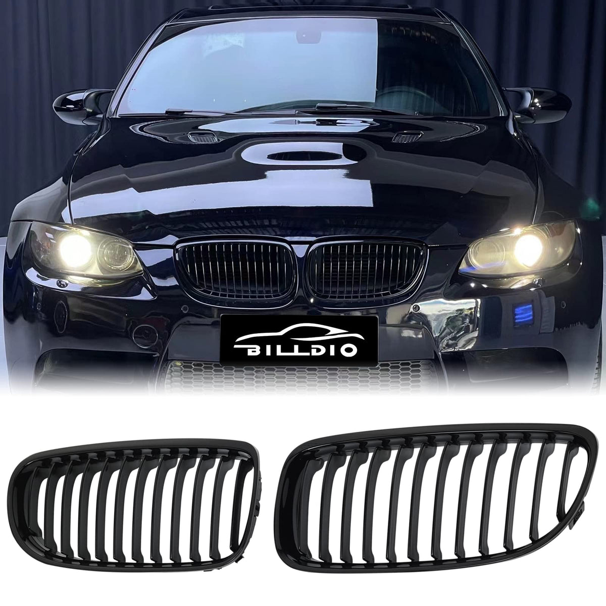 BILLDIO front kidney grille facing view shows gloss black upgrade and refined look