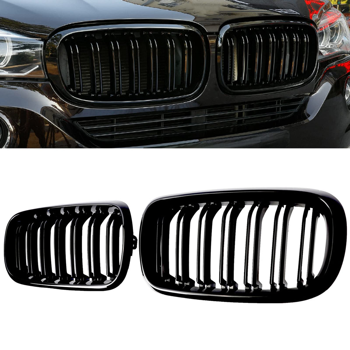 BILLDIO front grille installed showing bold gloss black impact