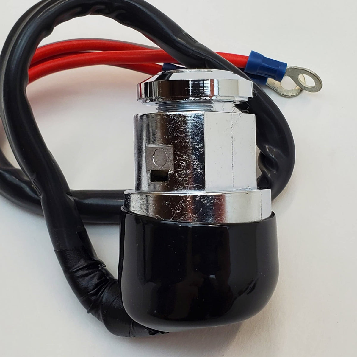 Billet Proof switch installed in motorcycle dash illustrating clean fit and stylish chrome look