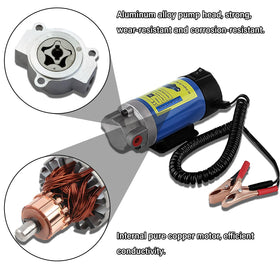 Billowvolve pump with intake and outlet hoses for fast oil transfer on site