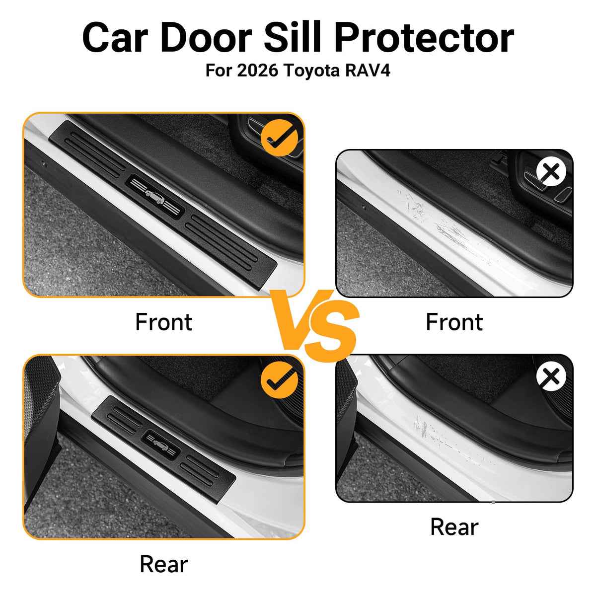 BILOPER rear door sill plate installed protecting threshold from scuffs