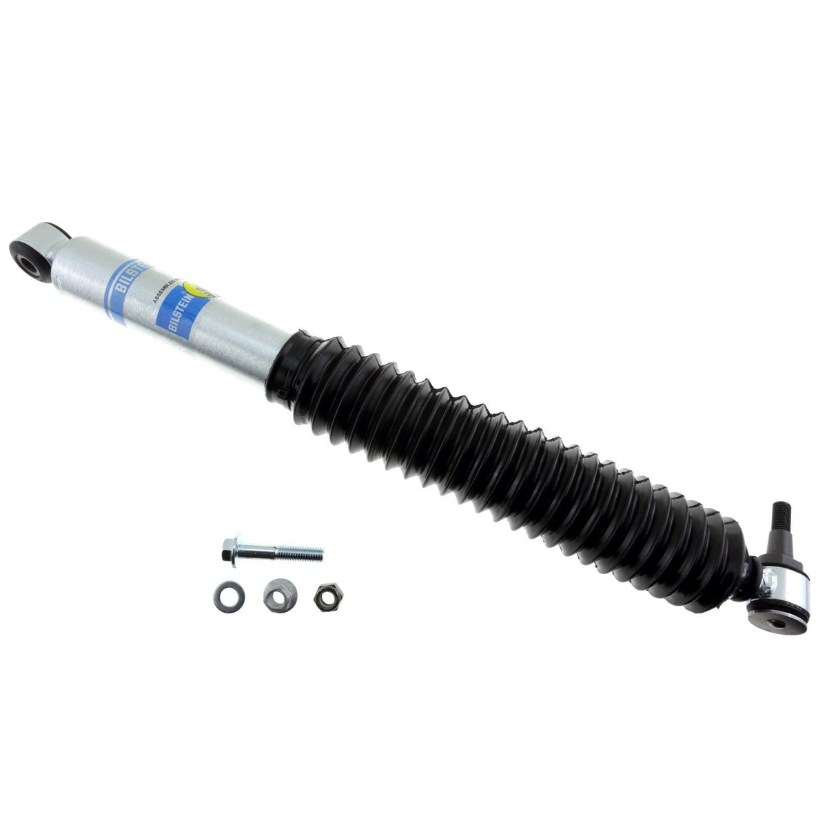 Bilstein front steering damper mounted on Silverado, shows fitment and improved steering control