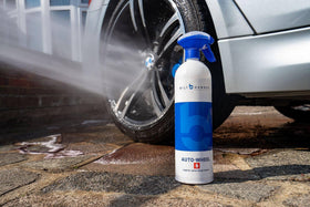 Bilt Hamber Auto-Wheel used on car wheel, removes brake dust for cleaner finish