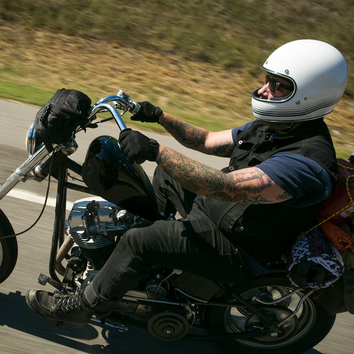 Biltwell accordion baffle detail indicating easier finger flex