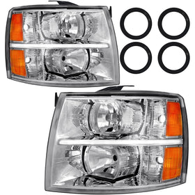 Bincmay headlight assembly front view showing complete housing and clear lens, improved visibility