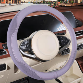 Binsheo purple steering wheel cover front view adds style and comfortable grip