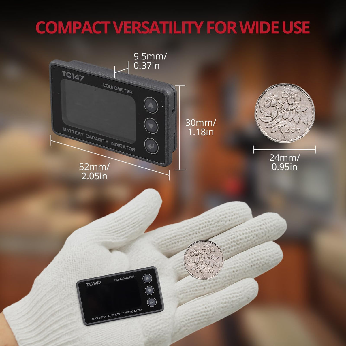 BINTA close-up of TFT screen with adjustable backlight for improved visibility