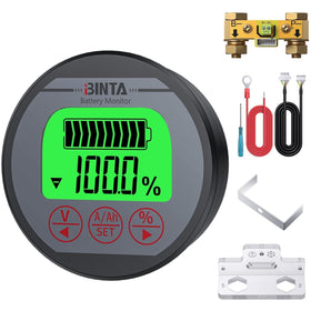 BINTA front display showing voltage and state of charge for quick monitoring