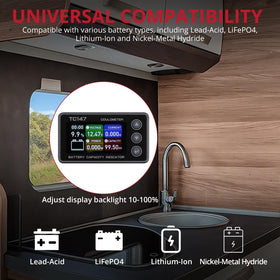 BINTA installed in RV panel delivering compact, reliable battery data
