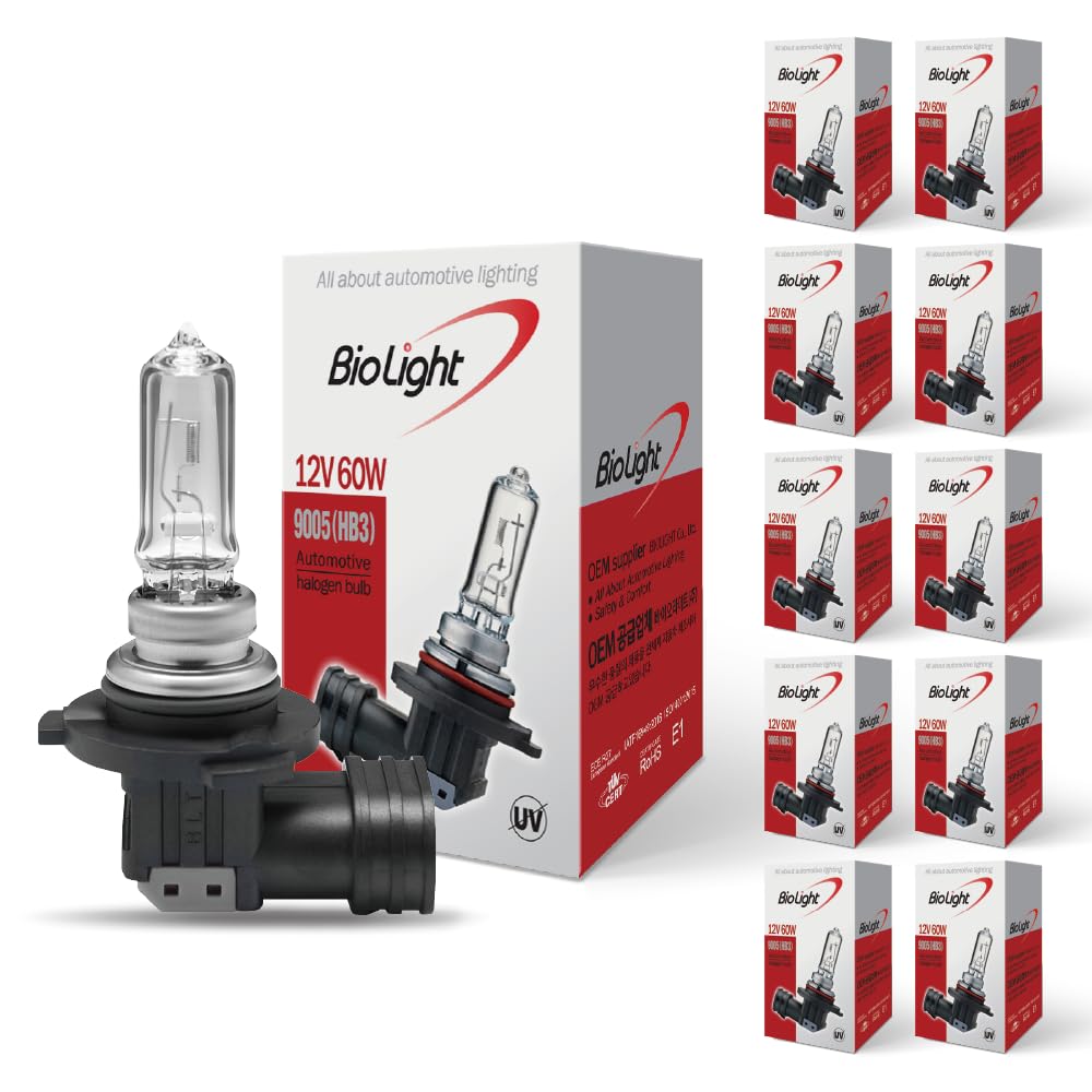BIOLIGHT KM front packaging showing pack of ten bulbs and quick benefits