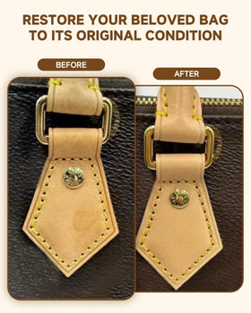 BIOOICH being applied to Vachetta handbag to remove dirt and restore tone