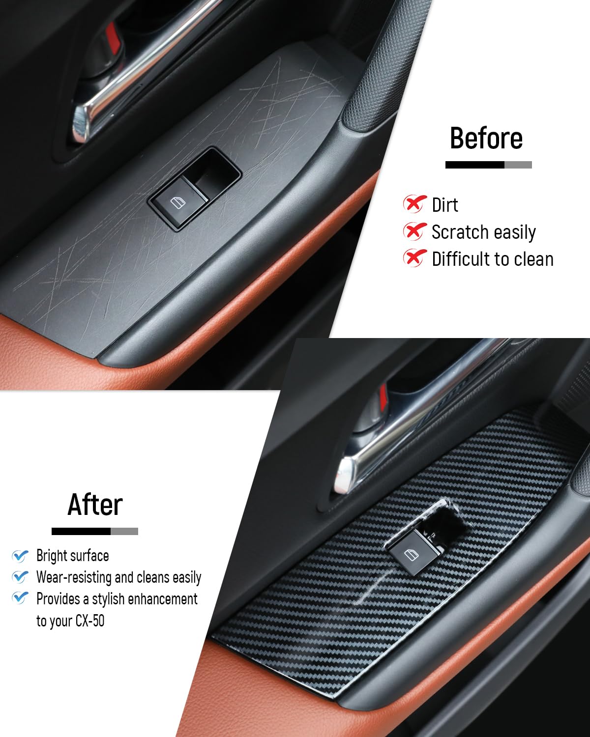 Birbenben installed passenger side panel in CX‑50 providing cohesive trim