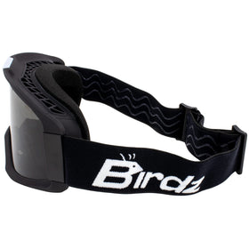 Birdz Pelican lens closeup highlighting scratch-resistant coating benefit