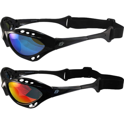 Birdz Seahawk front view black frames showing sporty fit and coverage