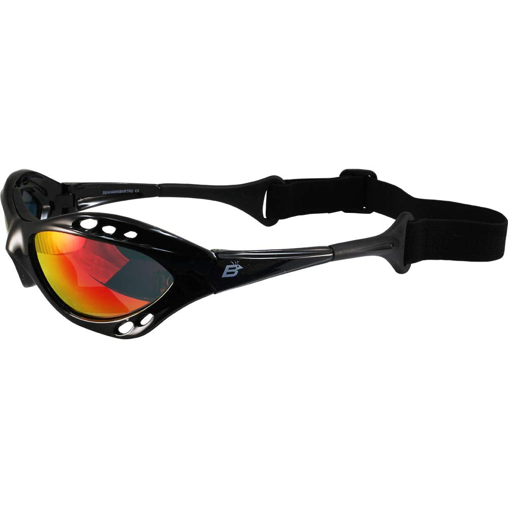 Birdz Seahawk worn jetskier demonstrates secure fit and wind protection