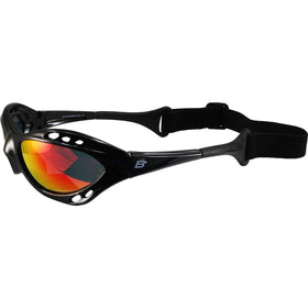 Birdz Seahawk worn jetskier demonstrates secure fit and wind protection