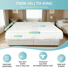Bisenkud bridge installed on two twin beds creating one flat surface