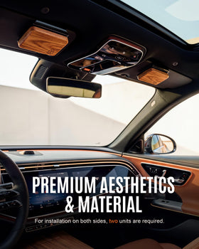 bispoy amber wood chip near steering wheel showing elegant interior upgrade