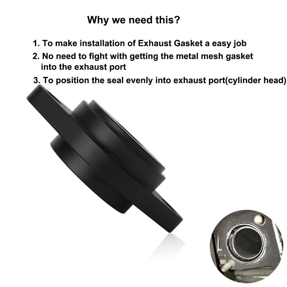 Bisrollnaa tool in use on Harley exhaust port prevents gasket misalignment