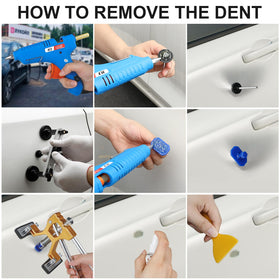 Bitlyle bridge puller with assortment of glue tabs for accurate medium dent removal